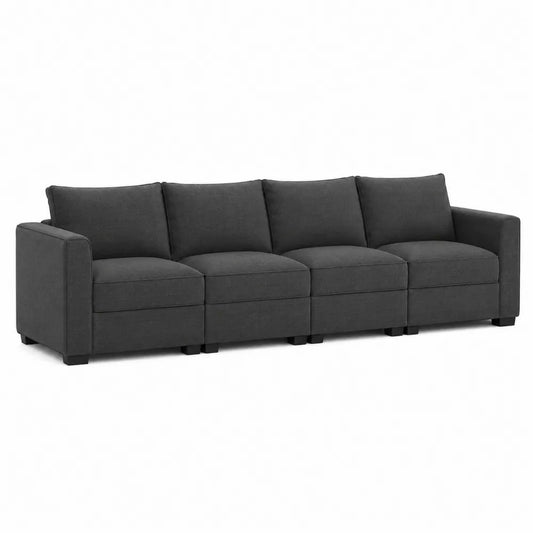 Sofa modułowa 4-osobowa tkanina ciemnoszara