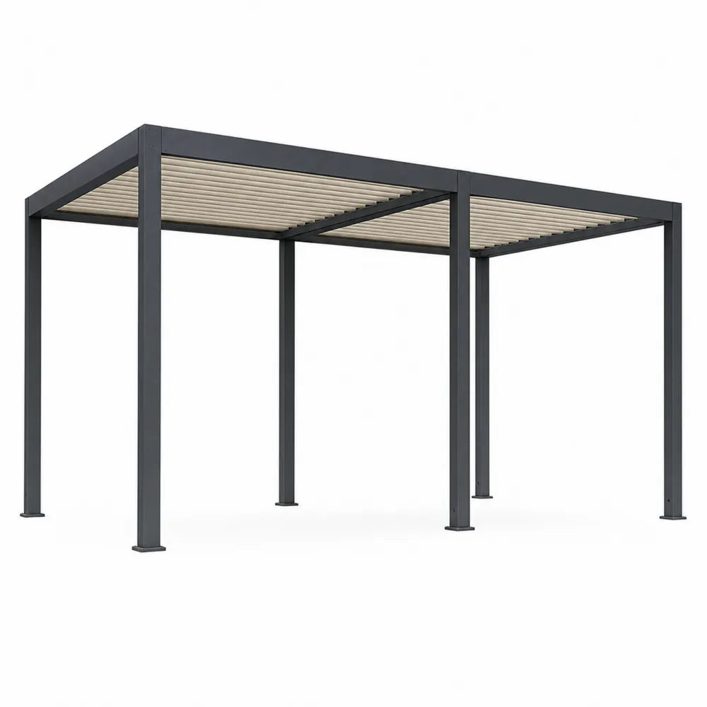 Pergola aluminiowa 400x300 cm poliwęglan komorowy grafitowy/beżowy