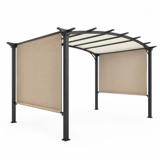 Altana ogrodowa z aluminium i materiału poliestrowego 300x300x270 cm beżowy