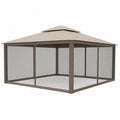 Altana ogrodowa z siatką 300x300x250 cm stal poliester beżowy